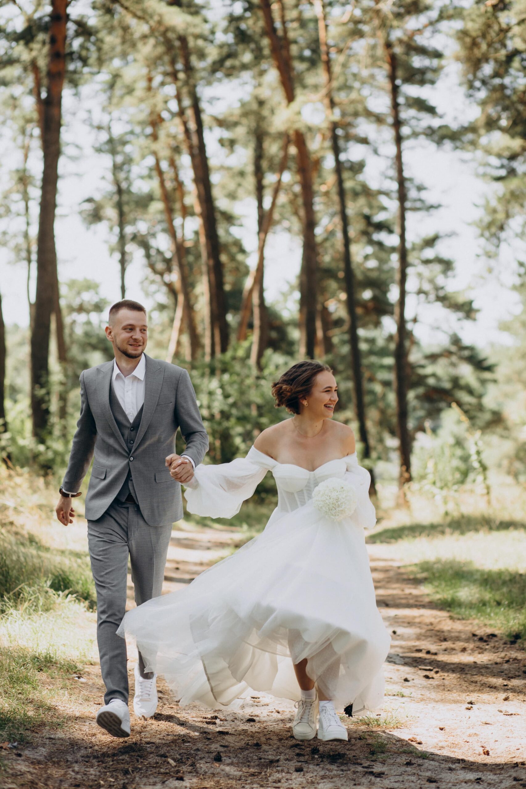 groom-bride-their-wedding-day-forest-min